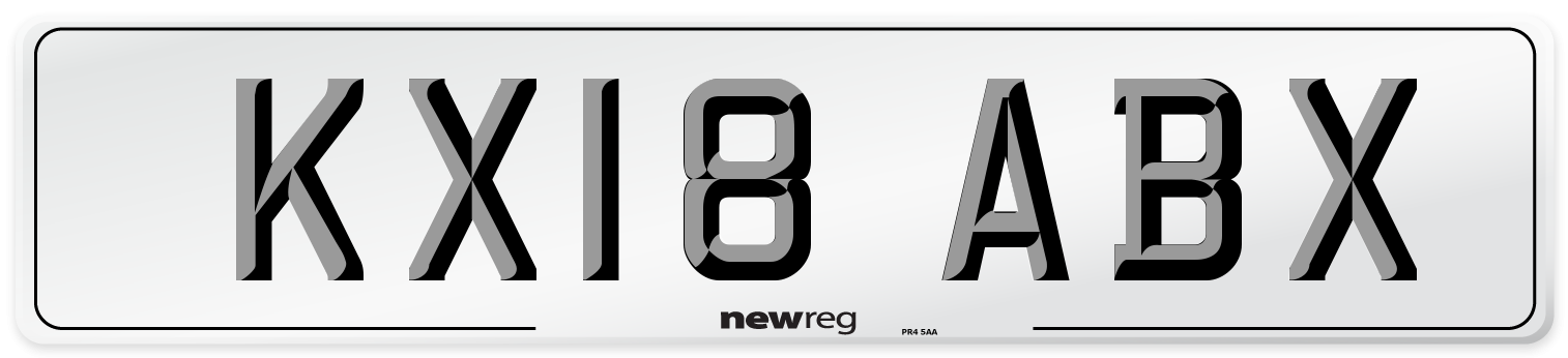KX18 ABX Number Plate from New Reg